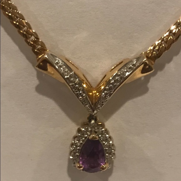 Jewelry - 🥳💛🥳Amethyst, Diamond and Gold Necklace🥳
